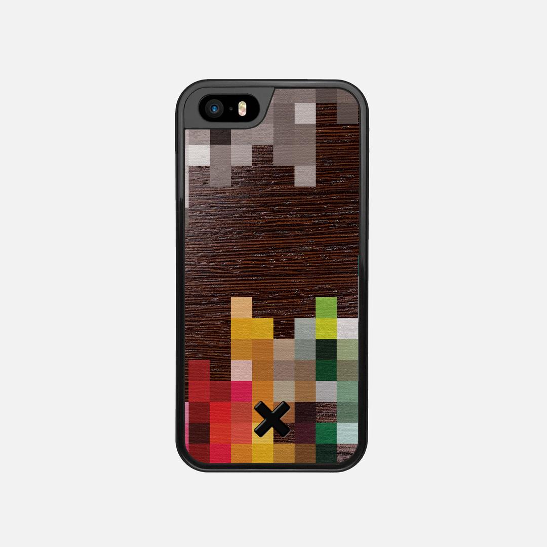 Pixelation Case for the Apple iPhone SE (2016) featuring a UV Printed Wenge Wood backer with the Keyway X Mark#Phone Model_iPhone SE (2016)