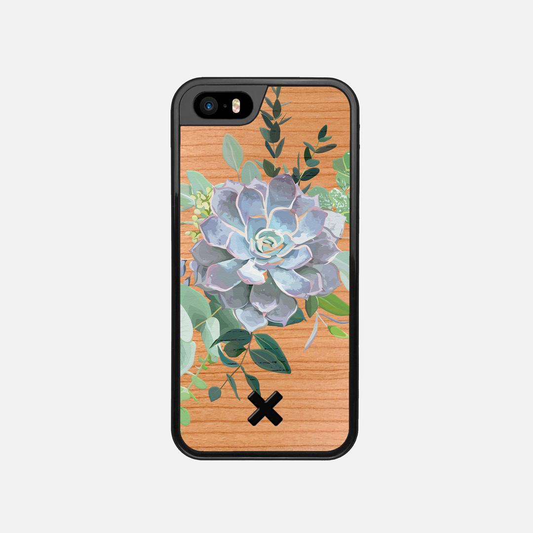 Pollux Case for the Apple iPhone SE (2016) featuring a UV Printed Cherry Wood backer with the Keyway X Mark#Phone Model_iPhone SE (2016)