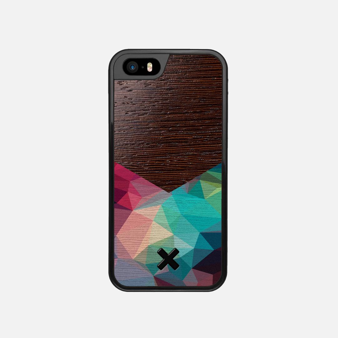 Prism Case for the Apple iPhone SE (2016) featuring a UV Printed Wenge Wood backer with the Keyway X Mark#Phone Model_iPhone SE (2016)