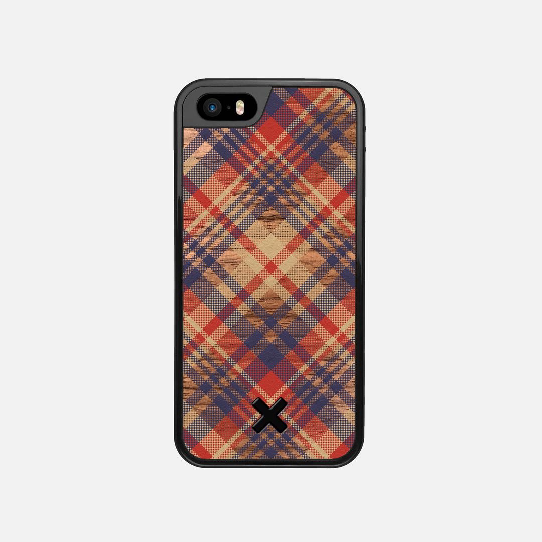 Tartan Case for the Apple iPhone SE (2016) featuring a UV Printed Walnut Wood backer with the Keyway X Mark#Phone Model_iPhone SE (2016)