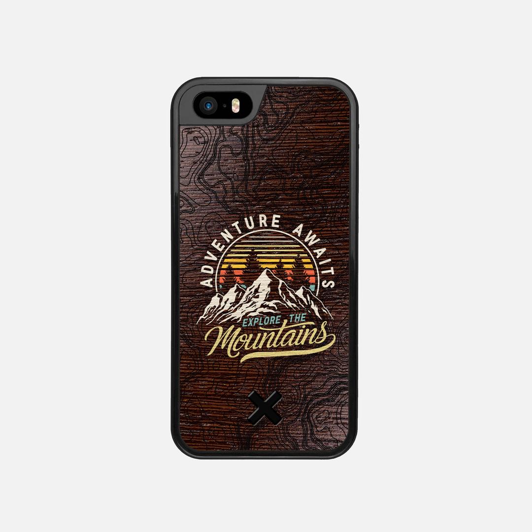Wanderlust Case for the Apple iPhone SE (2016) featuring a UV Printed Wenge Wood backer with the Keyway X Mark#Phone Model_iPhone SE (2016)