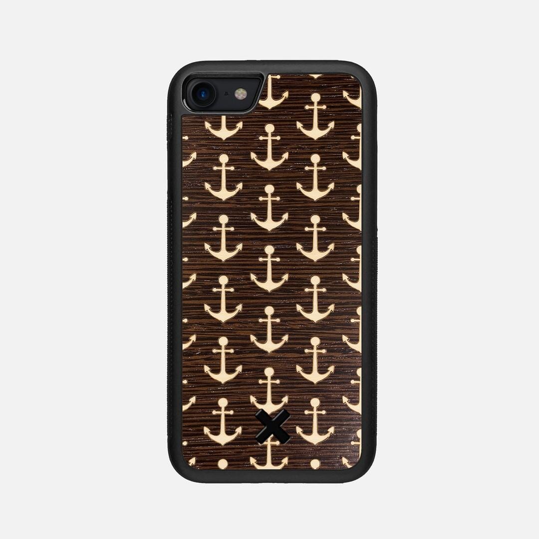 Anchor Case for the Apple iPhone SE (2020) featuring a Maple and Wenge Wood backer with the Keyway X Mark#Phone Model_iPhone SE (2020)