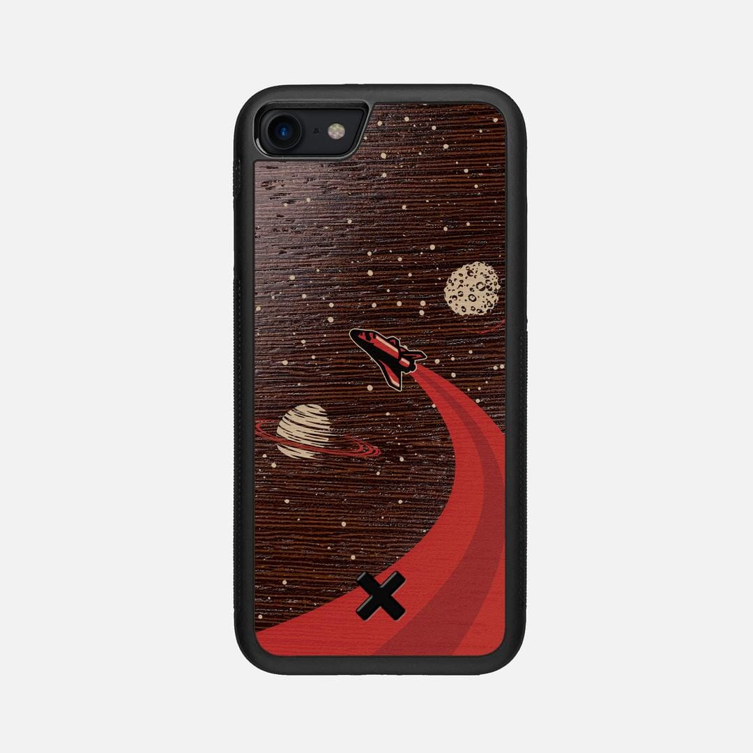 Booster Case for the Apple iPhone SE (2020) featuring a UV Printed Wenge Wood backer with the Keyway X Mark#Phone Model_iPhone SE (2020)