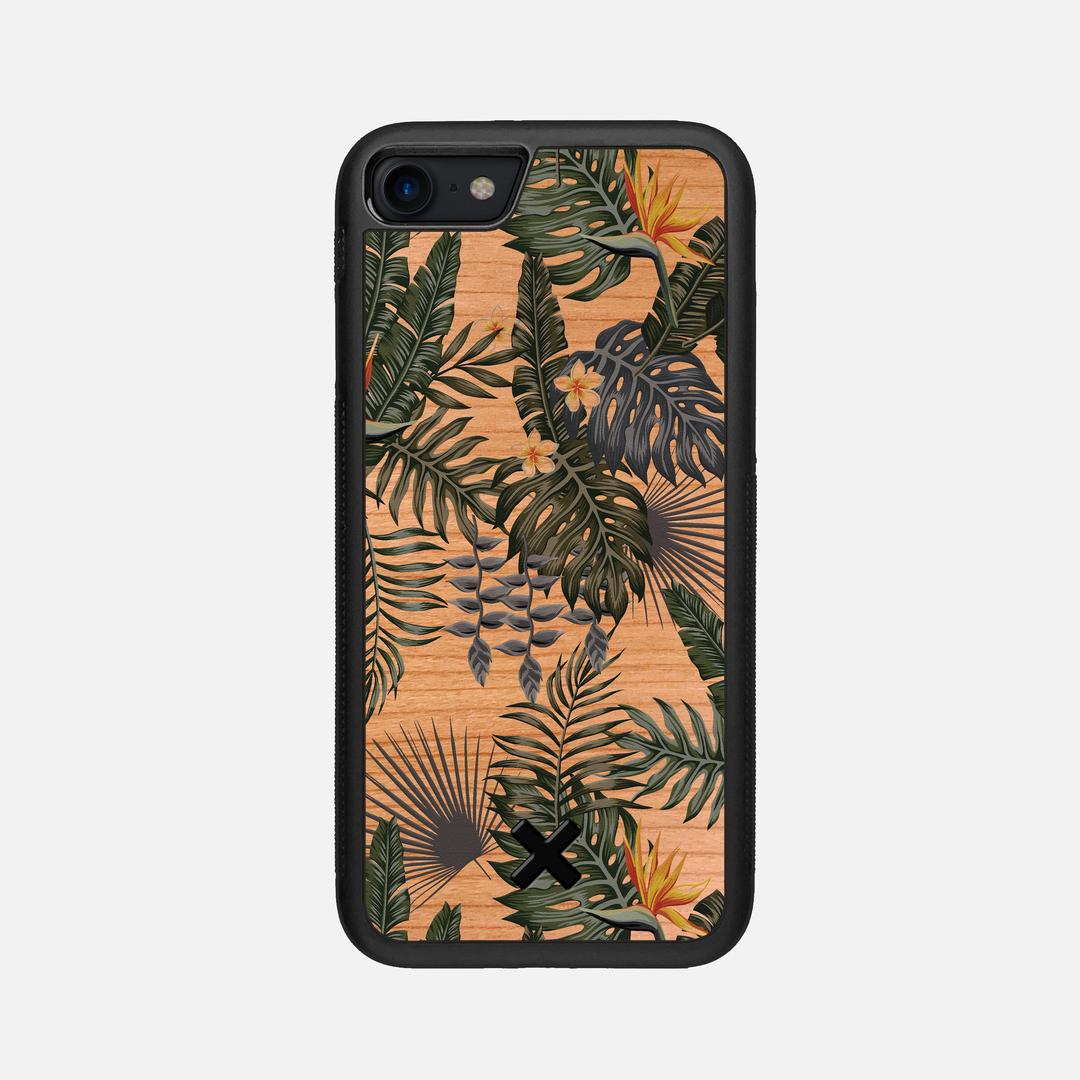 Flora Case for the Apple iPhone SE (2020) featuring a UV Printed Cherry Wood backer with the Keyway X Mark#Phone Model_iPhone SE (2020)