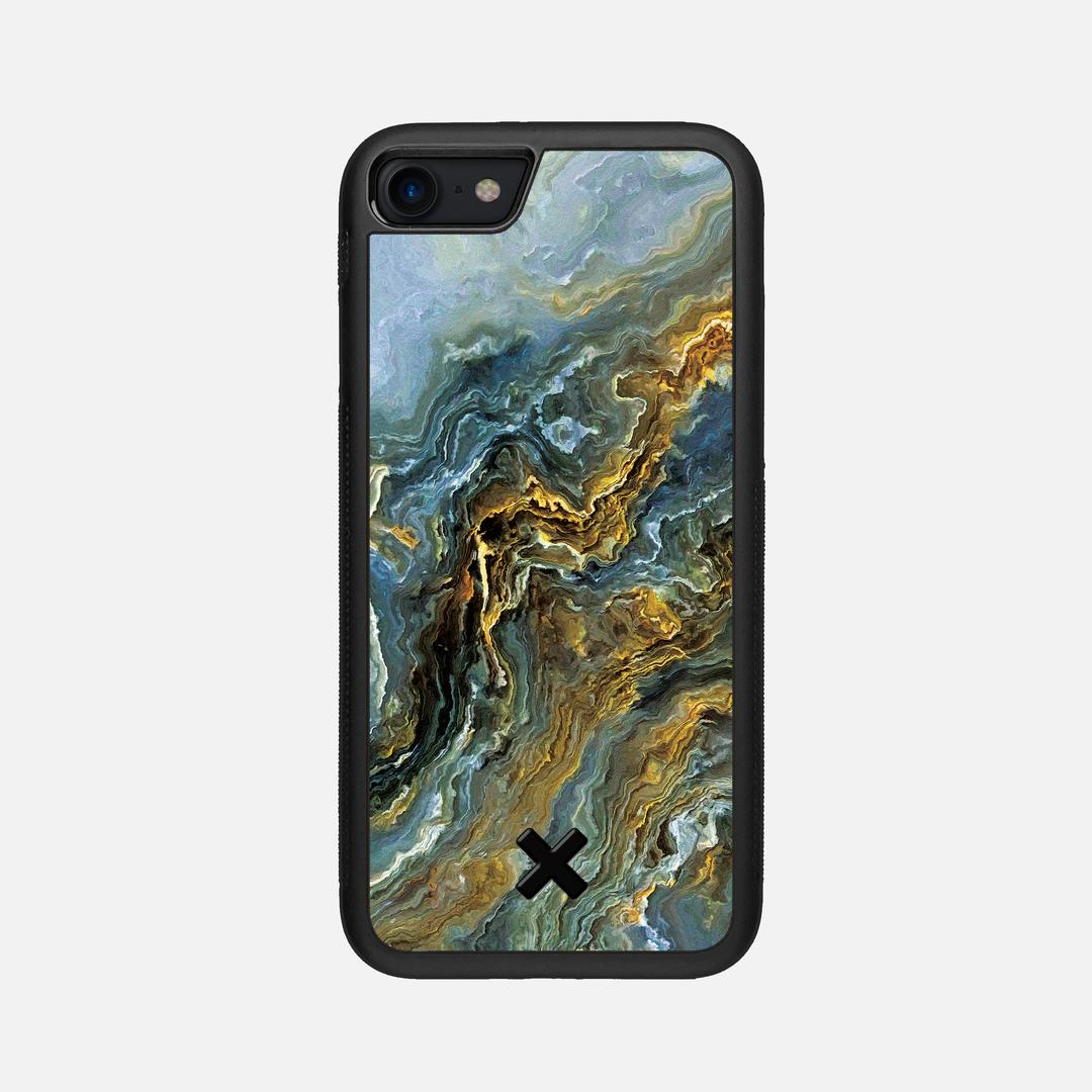 Indigo Case for the Apple iPhone SE (2020) featuring a UV Printed Wenge Wood backer with the Keyway X Mark#Phone Model_iPhone SE (2020)