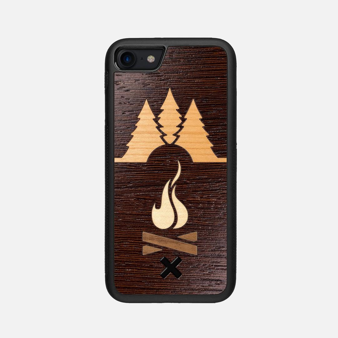 Nomad Case for the Apple iPhone SE (2020) featuring a Wenge, Cherry, Maple, and Walnut Wood backer with the Keyway X Mark#Phone Model_iPhone SE (2020)