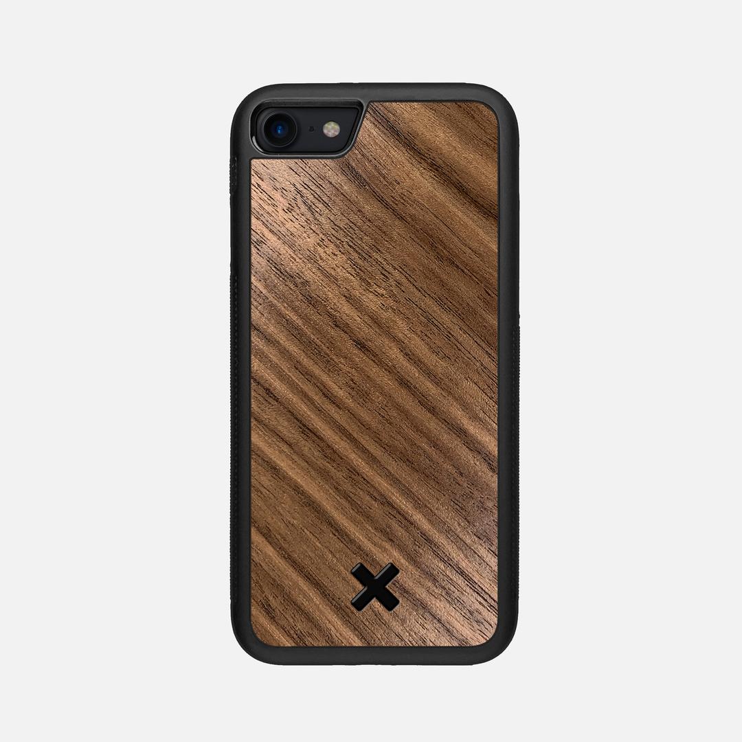 Walnut Pure Case for the Apple iPhone SE (2020) featuring a Walnut Wood backer with the Keyway X Mark#Phone Model_iPhone SE (2020)