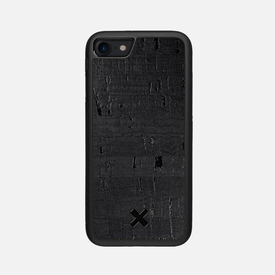 Black Cork Case for the Apple iPhone SE (2022) featuring a Genuine Cork backer with the Keyway X Mark#Phone Model_iPhone SE (2022)