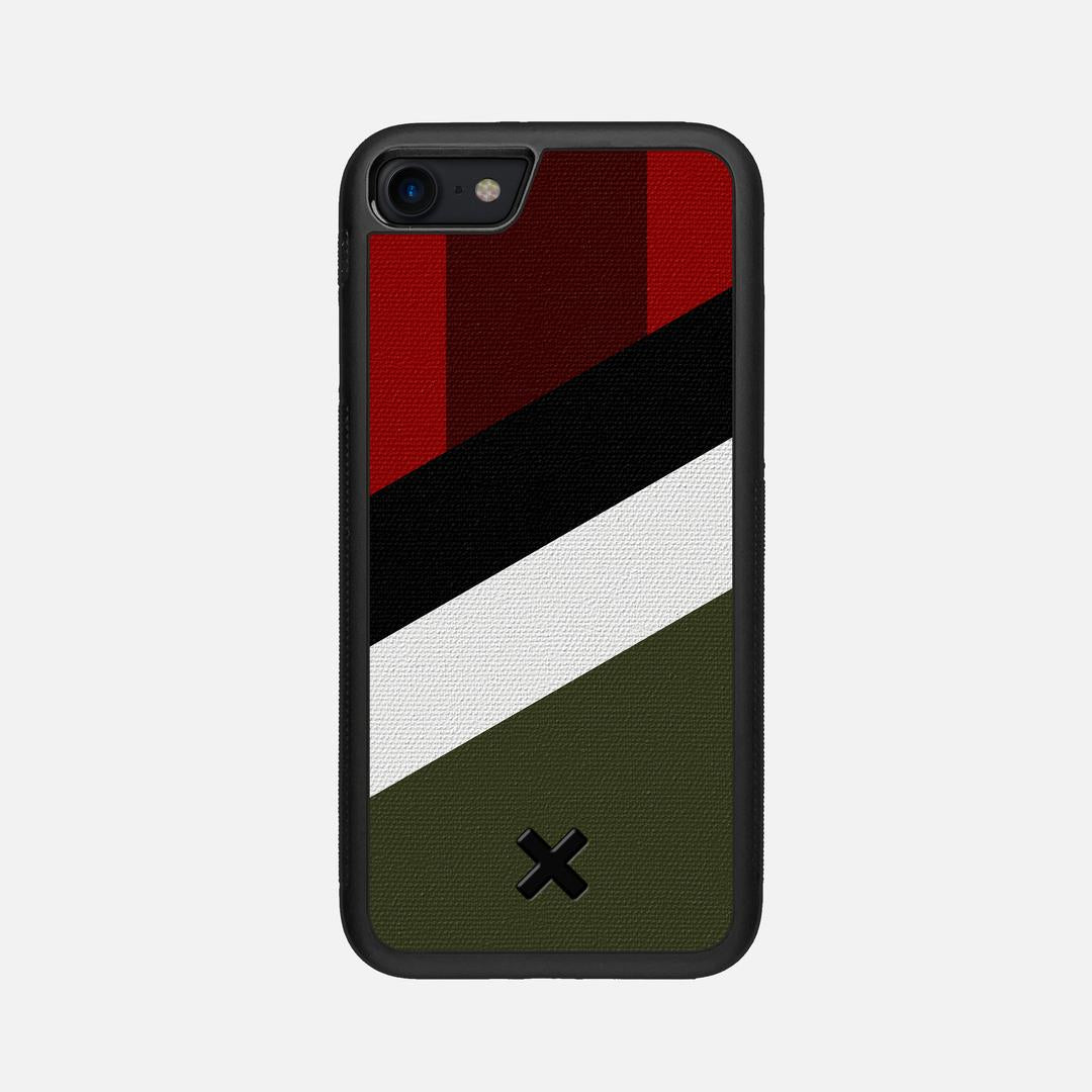 Highland Case for the Apple iPhone SE (2022) featuring a UV Printed Cotton Canvas backer with the Keyway X Mark#Phone Model_iPhone SE (2022)