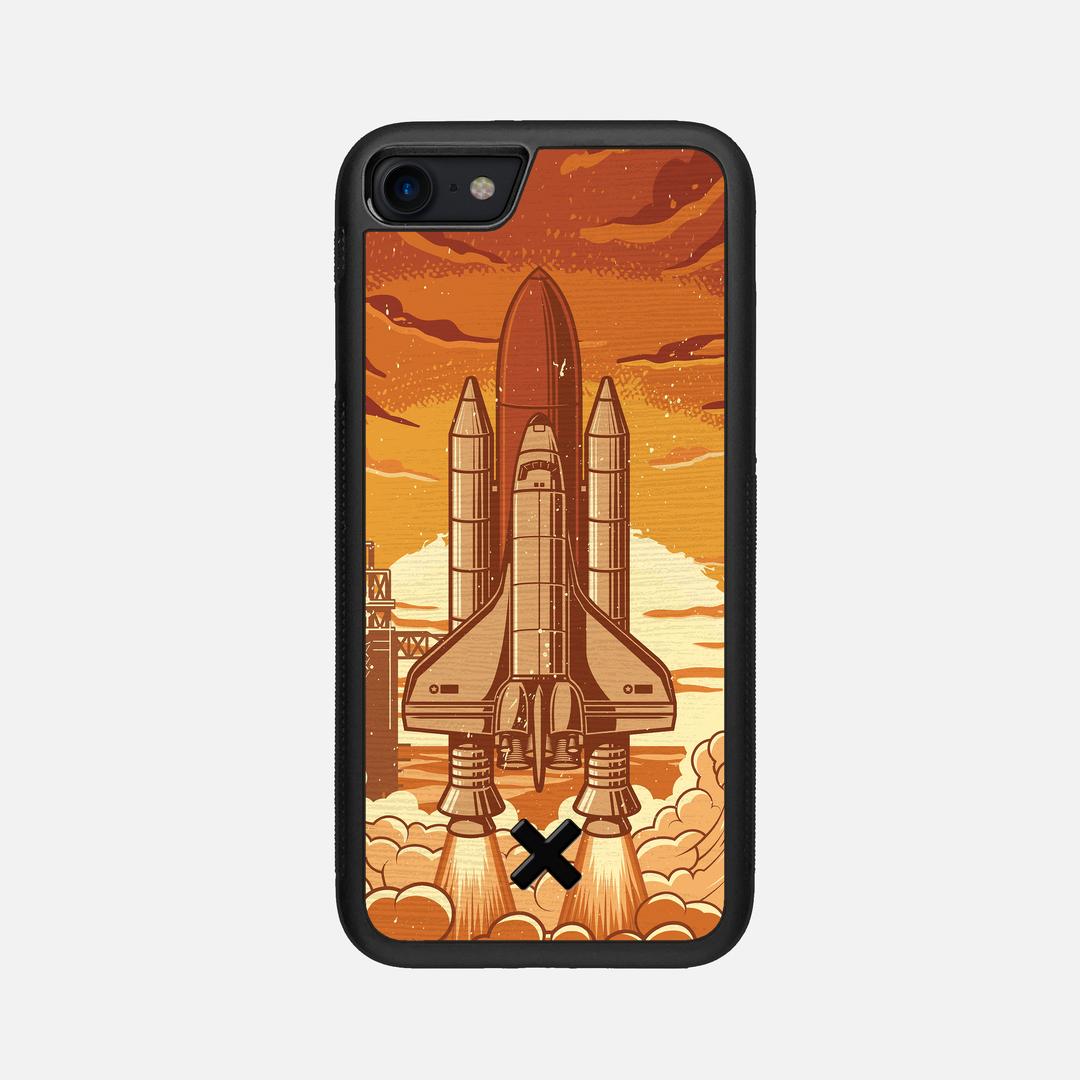 Launch Case for the Apple iPhone SE (2022) featuring a UV Printed Wenge Wood backer with the Keyway X Mark#Phone Model_iPhone SE (2022)
