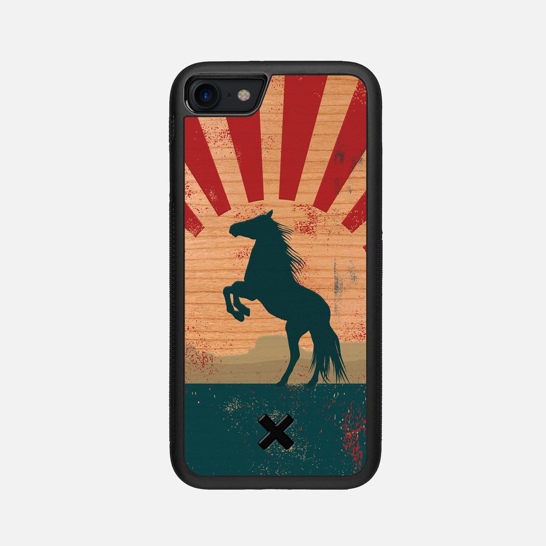 Mustang Case for the Apple iPhone SE (2022) featuring a UV Printed Cherry Wood backer with the Keyway X Mark#Phone Model_iPhone SE (2022)