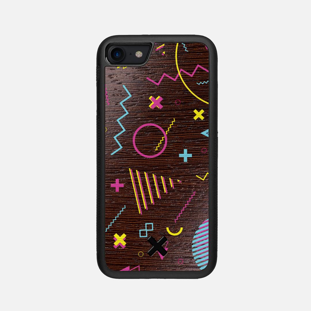 Neon Case for the Apple iPhone SE (2022) featuring a UV Printed Wenge Wood backer with the Keyway X Mark#Phone Model_iPhone SE (2022)