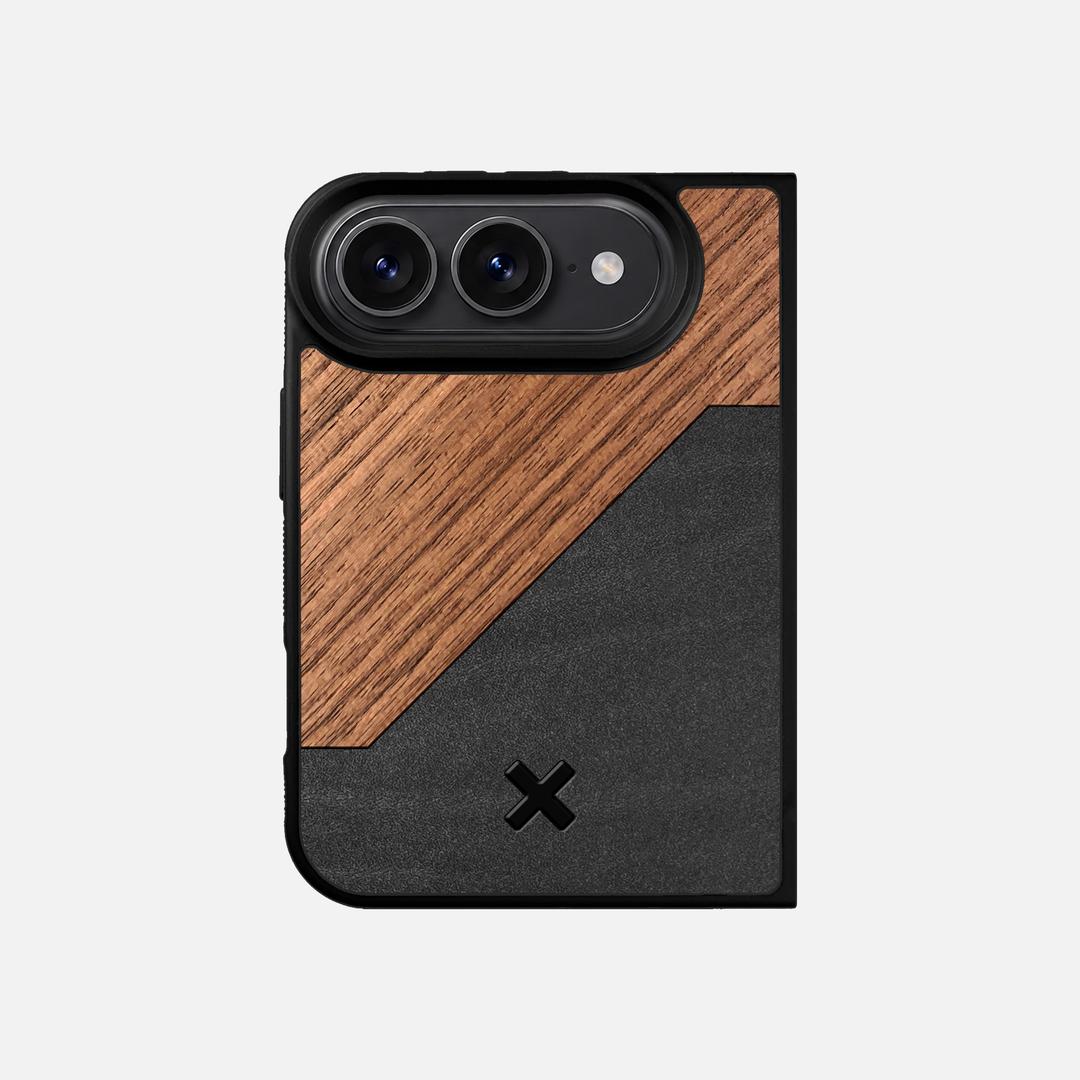Walnut Rift - Wood & Leather Phone Case