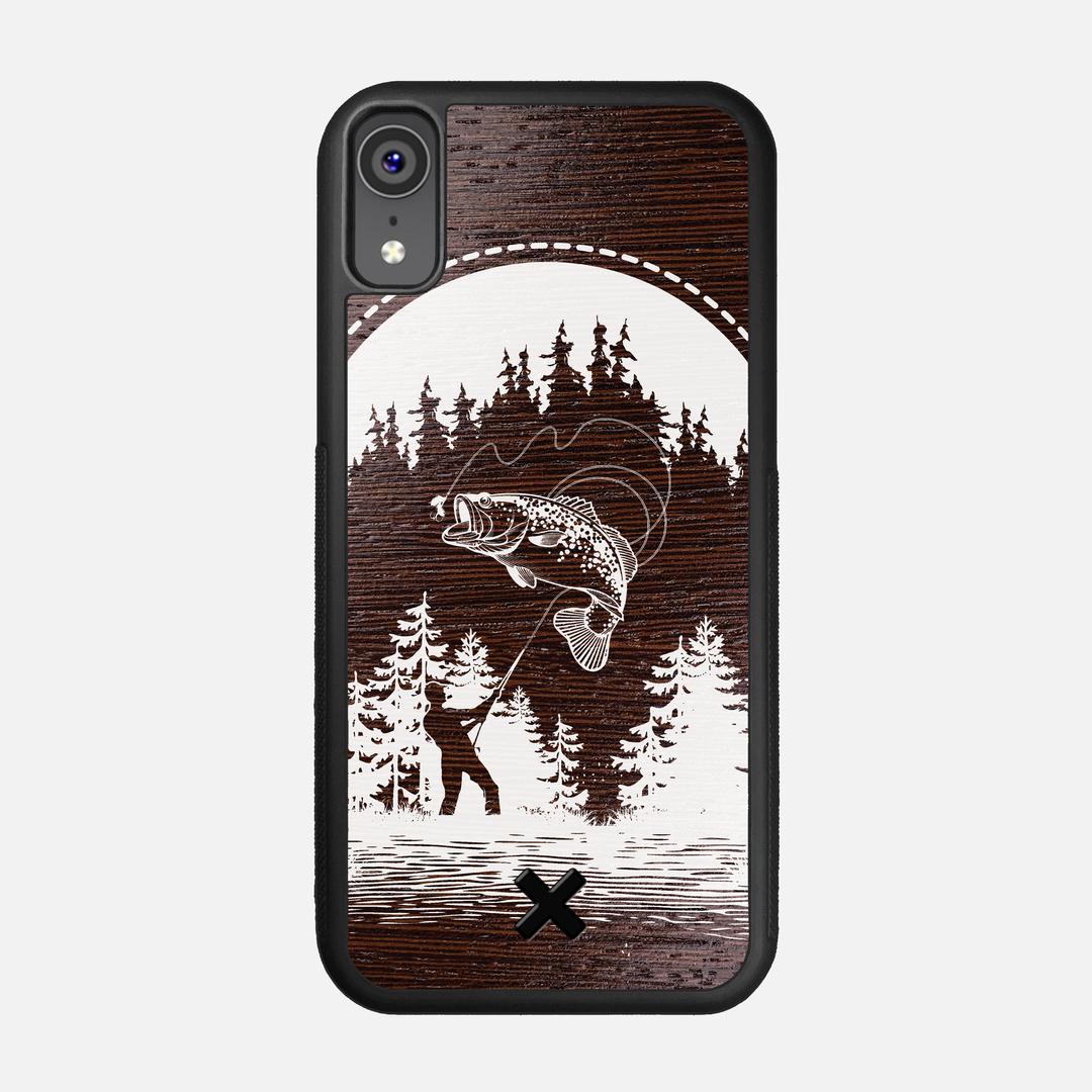 Angler Case for the Apple iPhone XR featuring a UV Print and Wenge Wood backer with the Keyway X Mark#Phone Model_iPhone XR