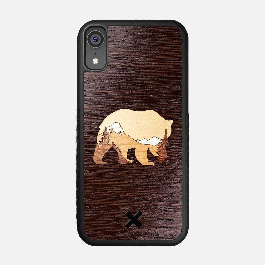 Bear Mountain Case for the Apple iPhone XR featuring a Wenge, Maple, Cherry, and Sapele Wood backer with the Keyway X Mark#Phone Model_iPhone XR