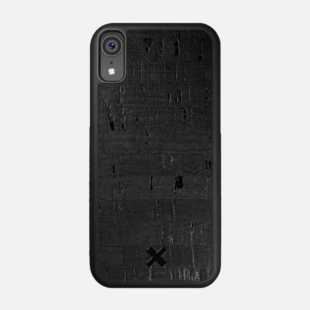 Black Cork Case for the Apple iPhone XR featuring a Genuine Cork backer with the Keyway X Mark#Phone Model_iPhone XR