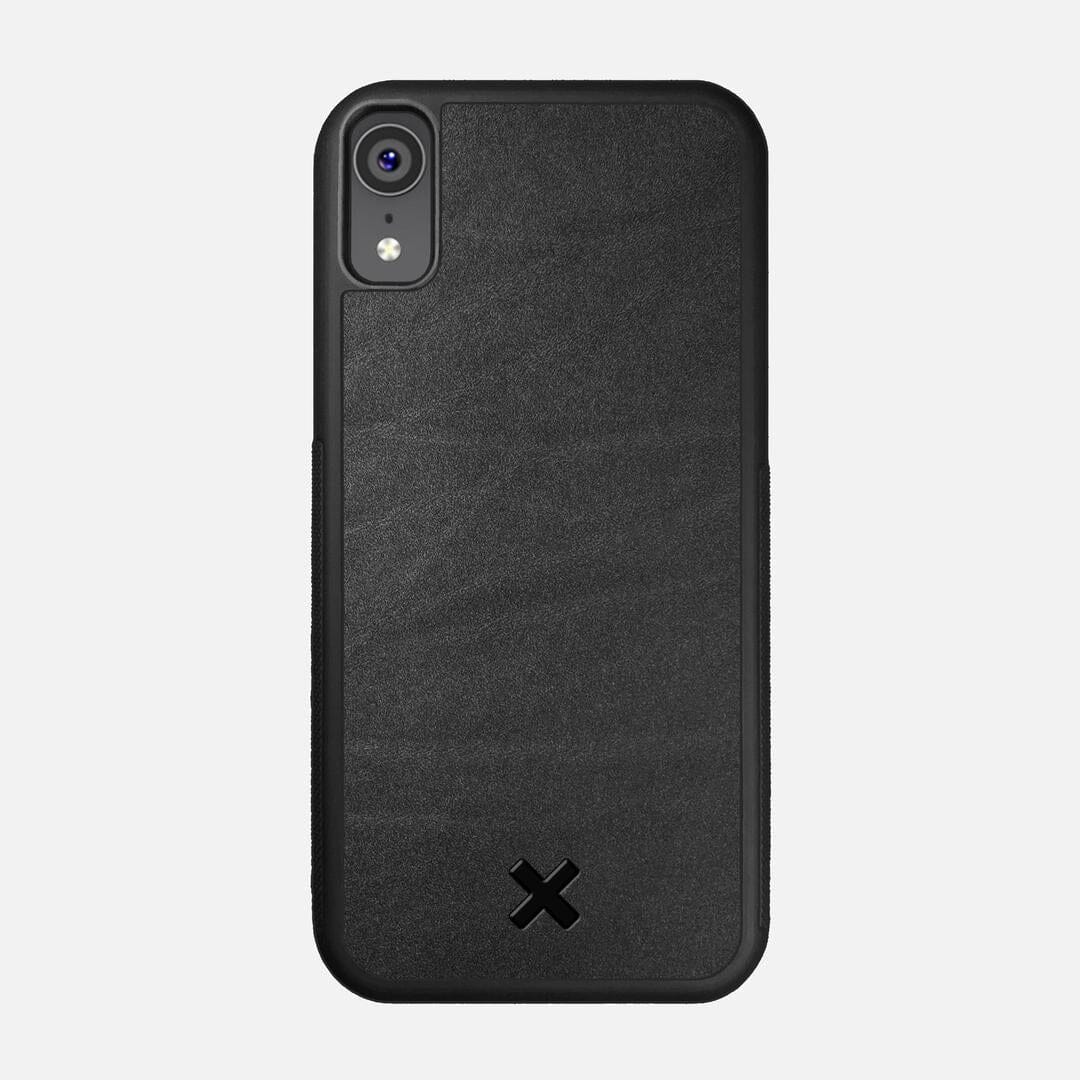 Charcoal Leather Case for the Apple iPhone XR featuring a Genuine Leather backer with the Keyway X Mark#Phone Model_iPhone XR