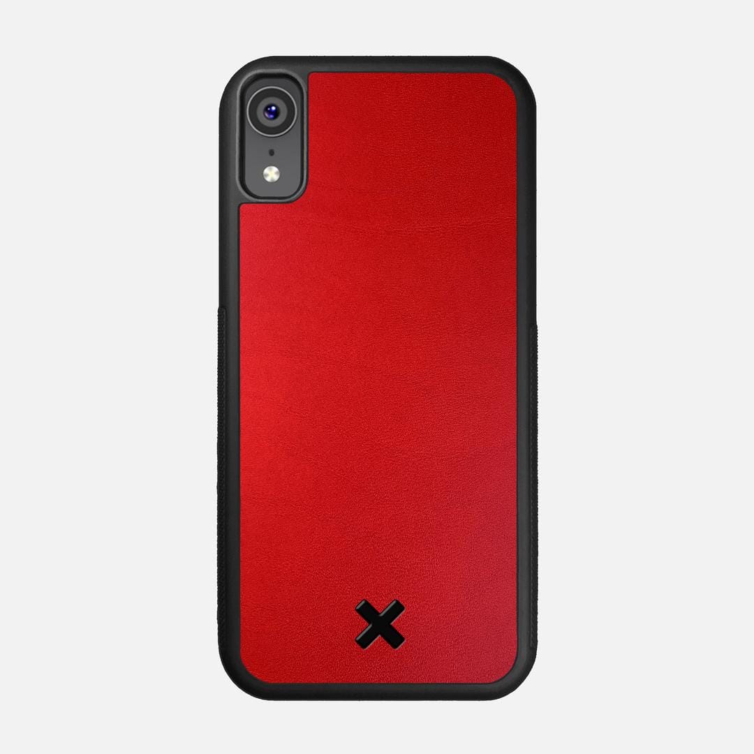 Crimson Leather Case for the Apple iPhone XR featuring a Genuine Leather backer with the Keyway X Mark#Phone Model_iPhone XR