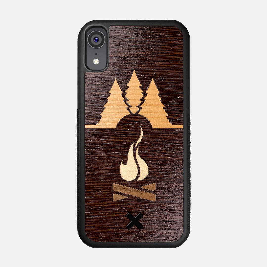 Nomad Case for the Apple iPhone XR featuring a Wenge, Cherry, Maple, and Walnut Wood backer with the Keyway X Mark#Phone Model_iPhone XR