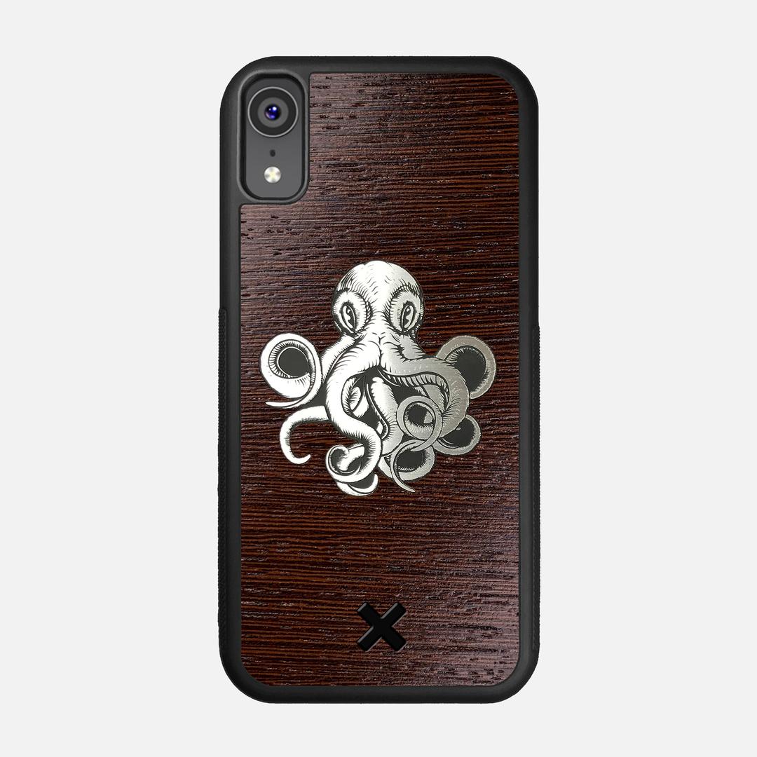 Prize Kraken Case for the Apple iPhone XR featuring an Engraved Silver and Wenge Wood backer with the Keyway X Mark#Phone Model_iPhone XR
