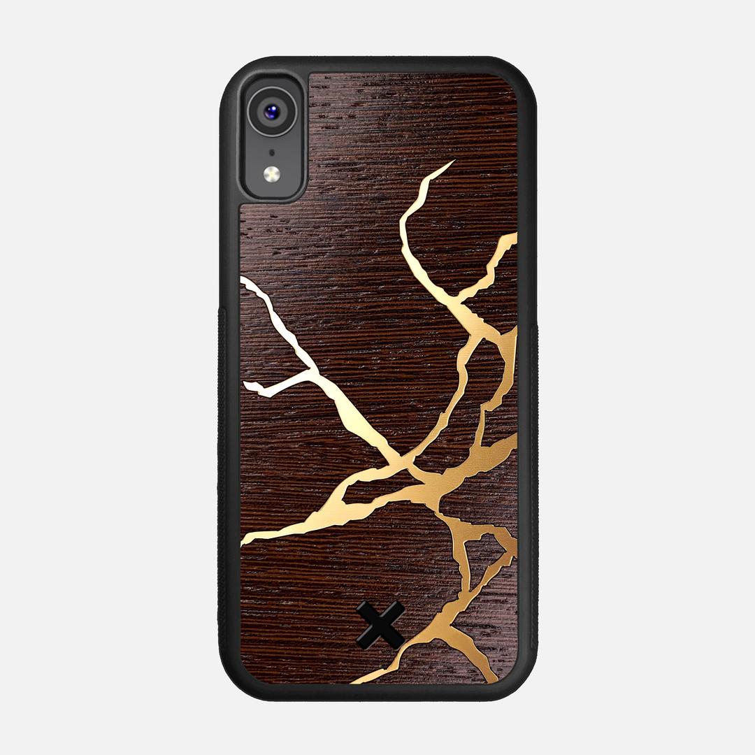 Restore Case for the Apple iPhone XR featuring a Gold and Wenge Wood backer with the Keyway X Mark#Phone Model_iPhone XR