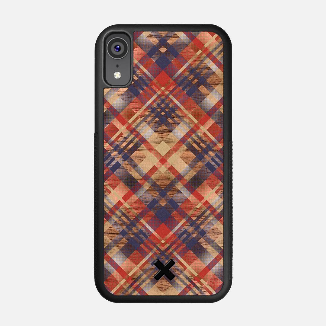Tartan Case for the Apple iPhone XR featuring a UV Printed Walnut Wood backer with the Keyway X Mark#Phone Model_iPhone XR
