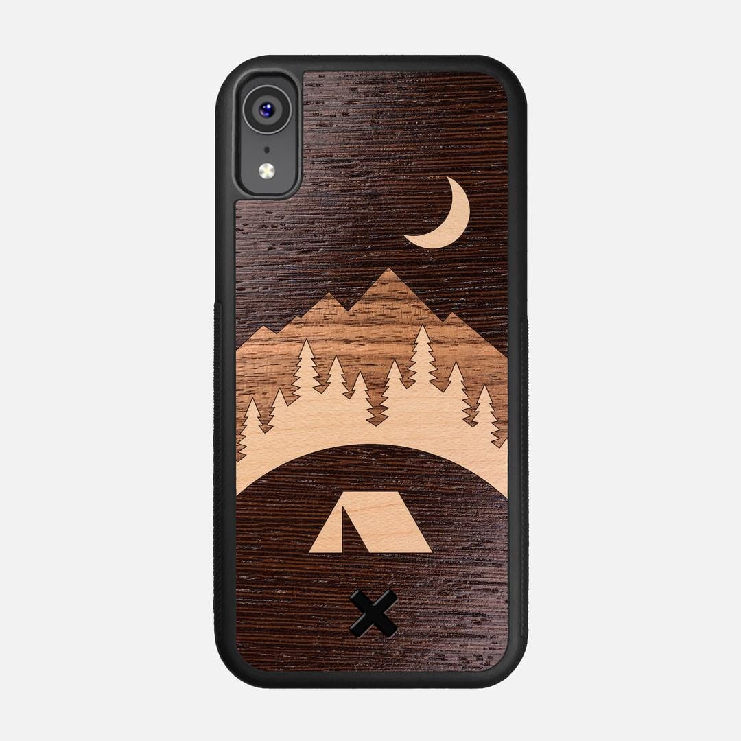 Woodland Case for the Apple iPhone XR featuring a Wenge, Maple, and Walnut Wood backer with the Keyway X Mark#Phone Model_iPhone XR