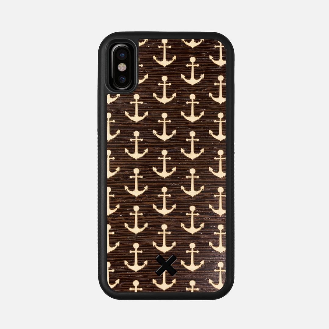 Anchor Case for the Apple iPhone XS featuring a Maple and Wenge Wood backer with the Keyway X Mark#Phone Model_iPhone XS