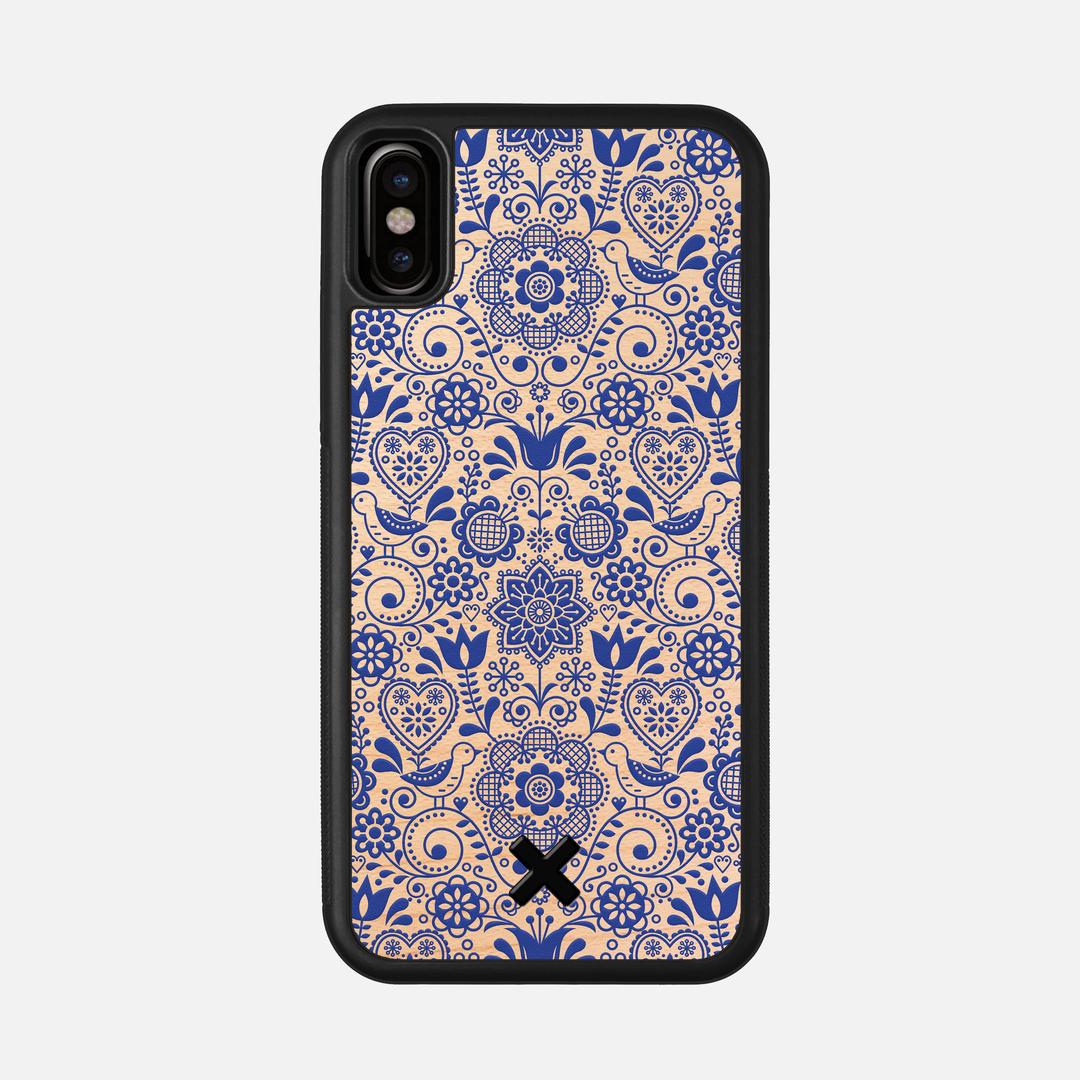 Bloom Case for the Apple iPhone XS featuring a UV Printed Maple Wood backer with the Keyway X Mark#Phone Model_iPhone XS