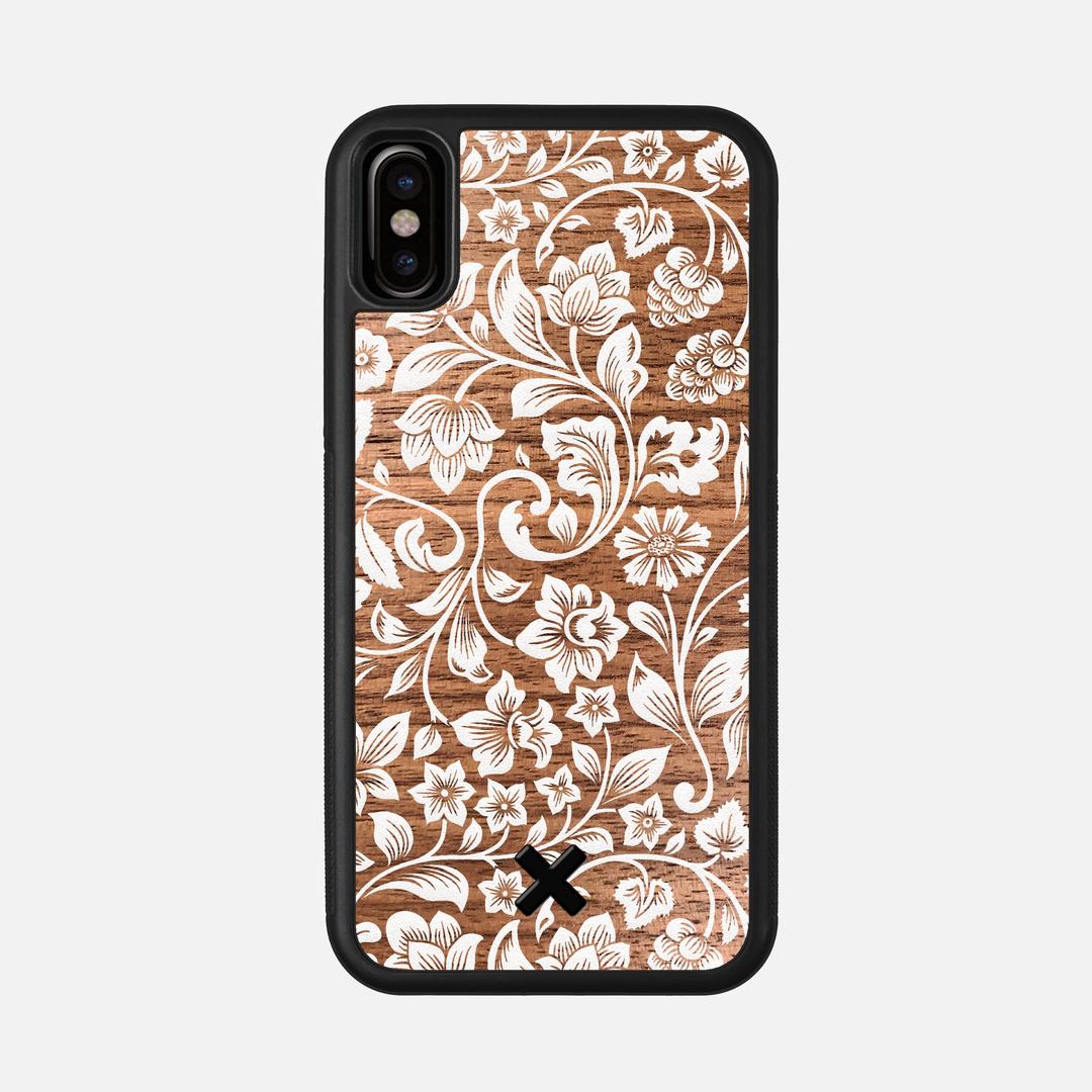 Blossom Case for the Apple iPhone XS featuring a UV Printed Walnut Wood backer with the Keyway X Mark#Phone Model_iPhone XS