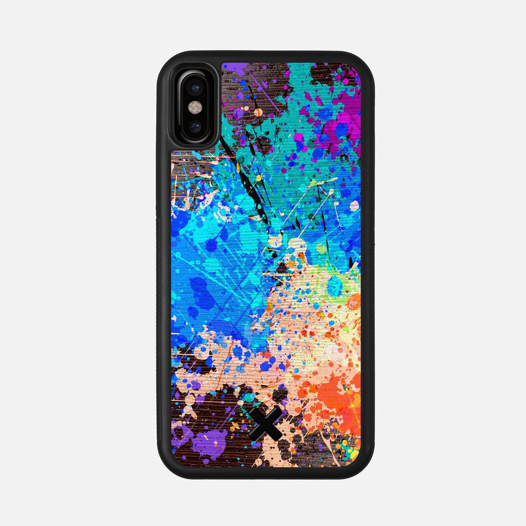 Chroma Case for the Apple iPhone XS featuring a UV Printed Wenge Wood backer with the Keyway X Mark#Phone Model_iPhone XS