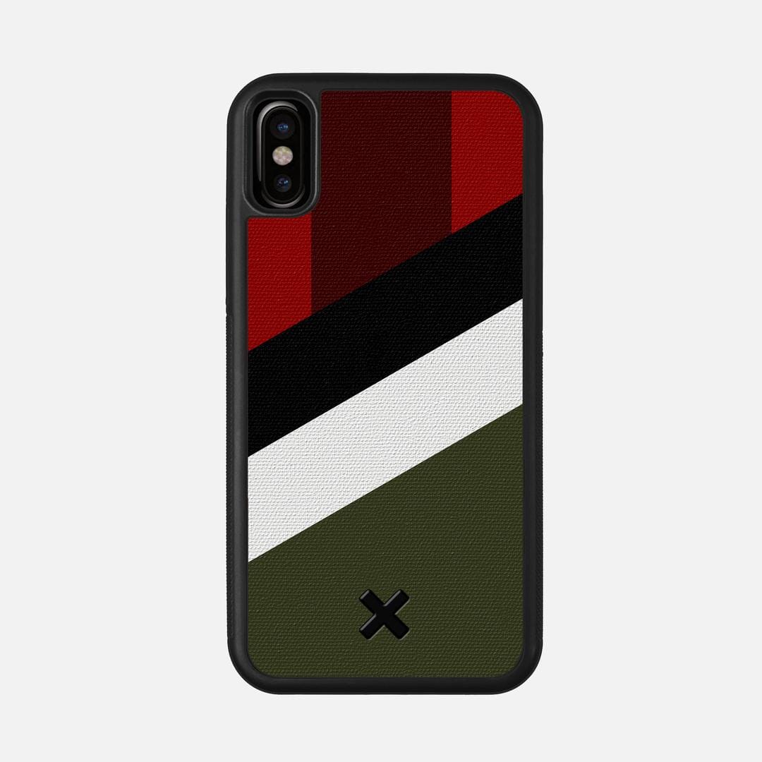 Highland Case for the Apple iPhone XS featuring a UV Printed Cotton Canvas backer with the Keyway X Mark#Phone Model_iPhone XS