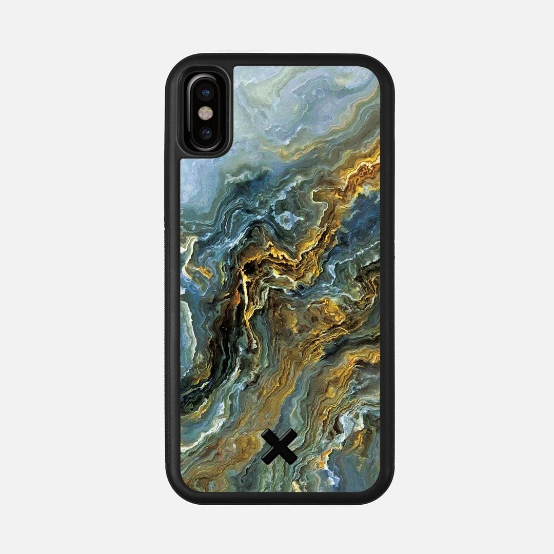 Indigo Case for the Apple iPhone XS featuring a UV Printed Wenge Wood backer with the Keyway X Mark#Phone Model_iPhone XS