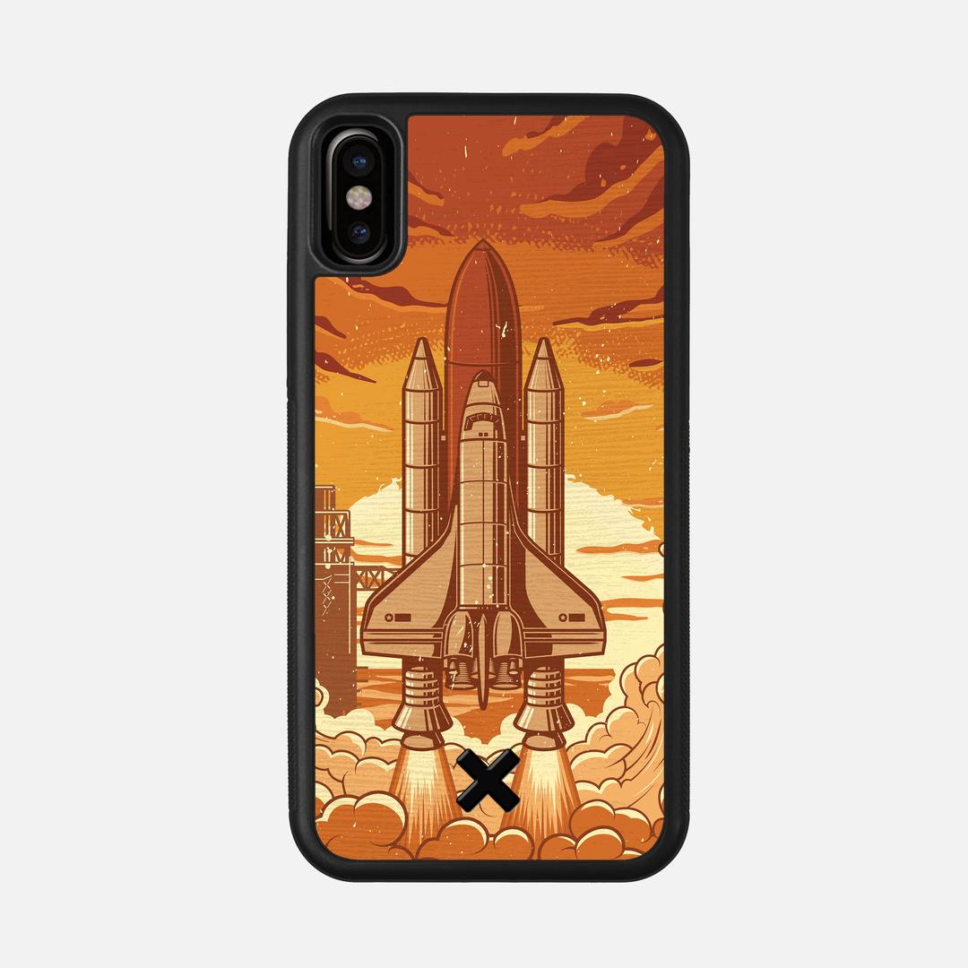 Launch Case for the Apple iPhone XS featuring a UV Printed Wenge Wood backer with the Keyway X Mark#Phone Model_iPhone XS