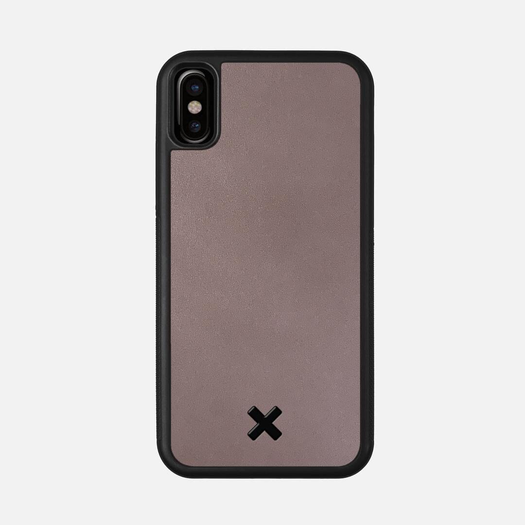Slate Leather Case for the Apple iPhone XS featuring a Genuine Leather backer with the Keyway X Mark#Phone Model_iPhone XS