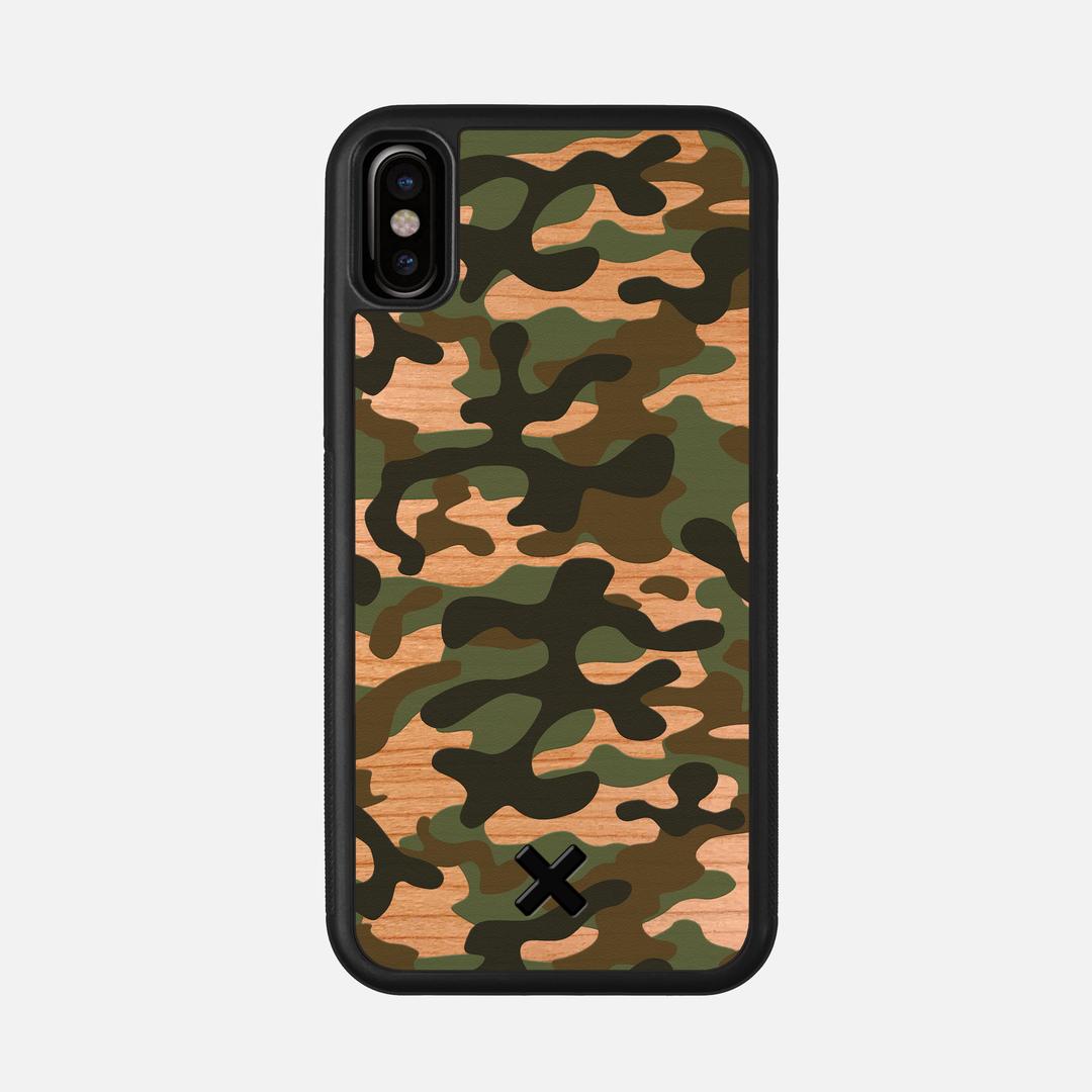 Trooper Case for the Apple iPhone XS featuring a UV Printed and Cherry Wood backer with the Keyway X Mark#Phone Model_iPhone XS