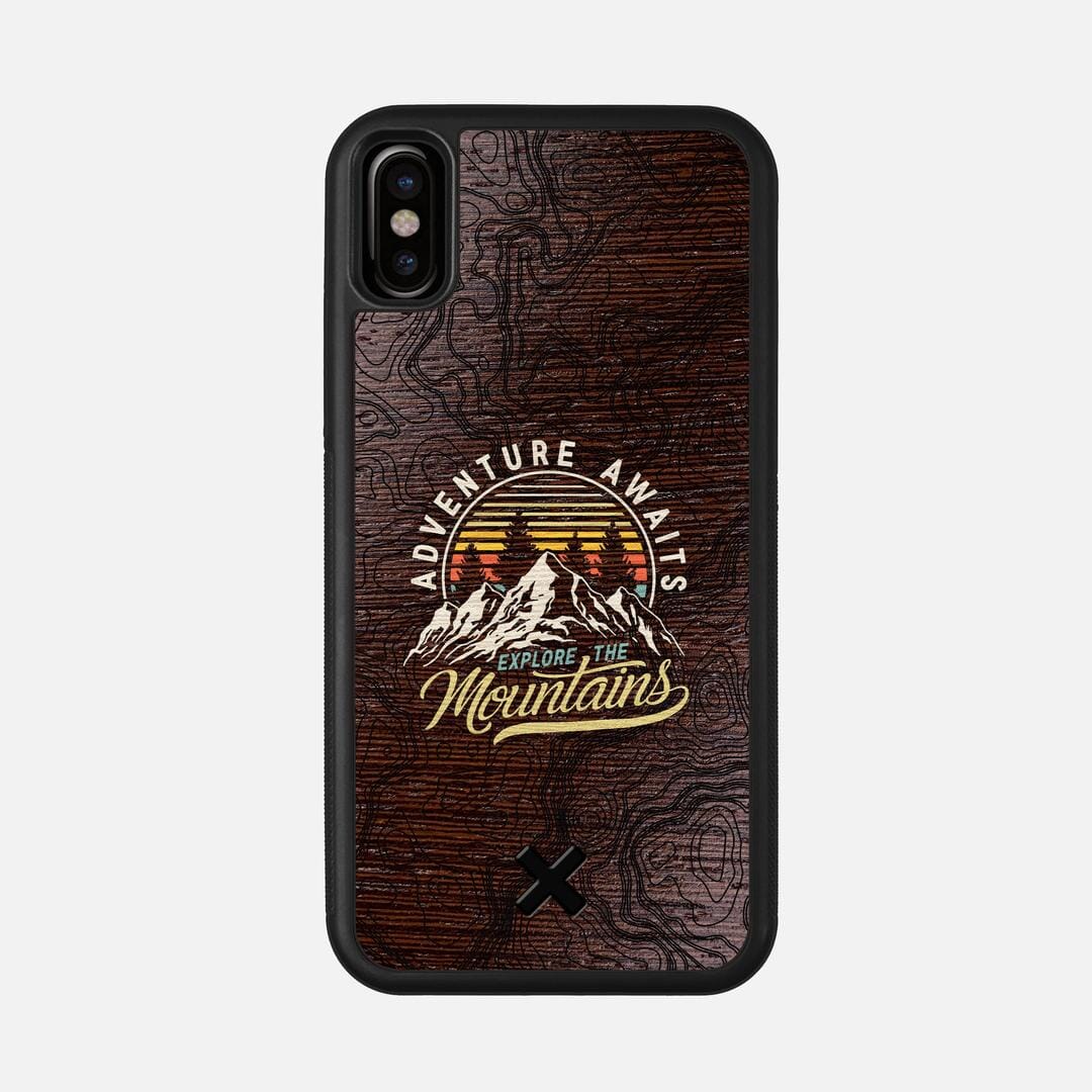 Wanderlust Case for the Apple iPhone XS featuring a UV Printed Wenge Wood backer with the Keyway X Mark#Phone Model_iPhone XS