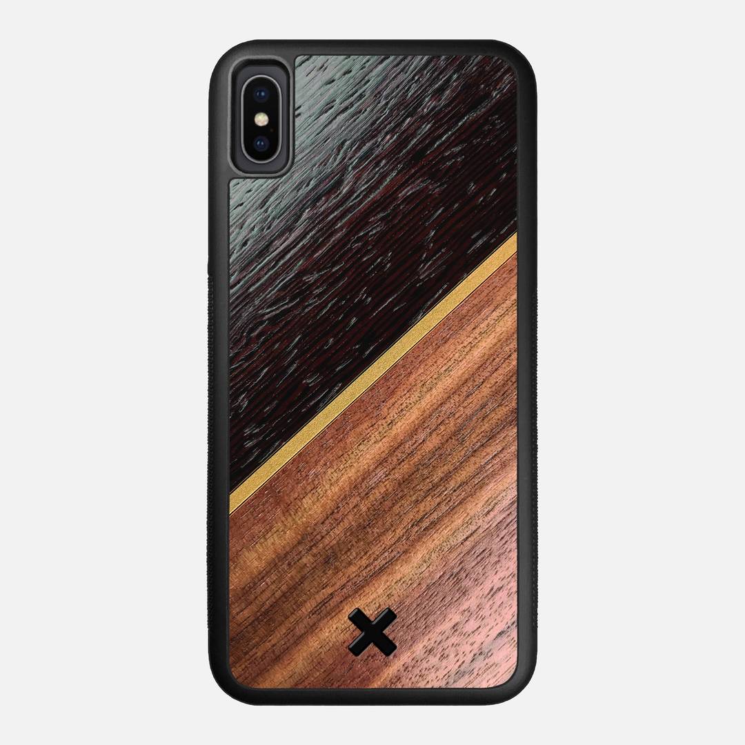 Alium Case for the Apple iPhone XS Max featuring a Wenge, Gold, and Walnut Wood backer with the Keyway X Mark#Phone Model_iPhone XS Max
