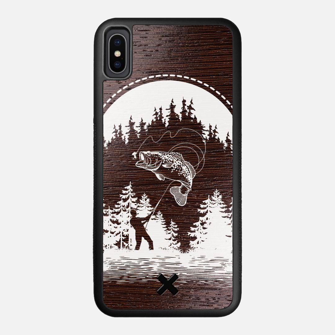 Angler Case for the Apple iPhone XS Max featuring a UV Print and Wenge Wood backer with the Keyway X Mark#Phone Model_iPhone XS Max