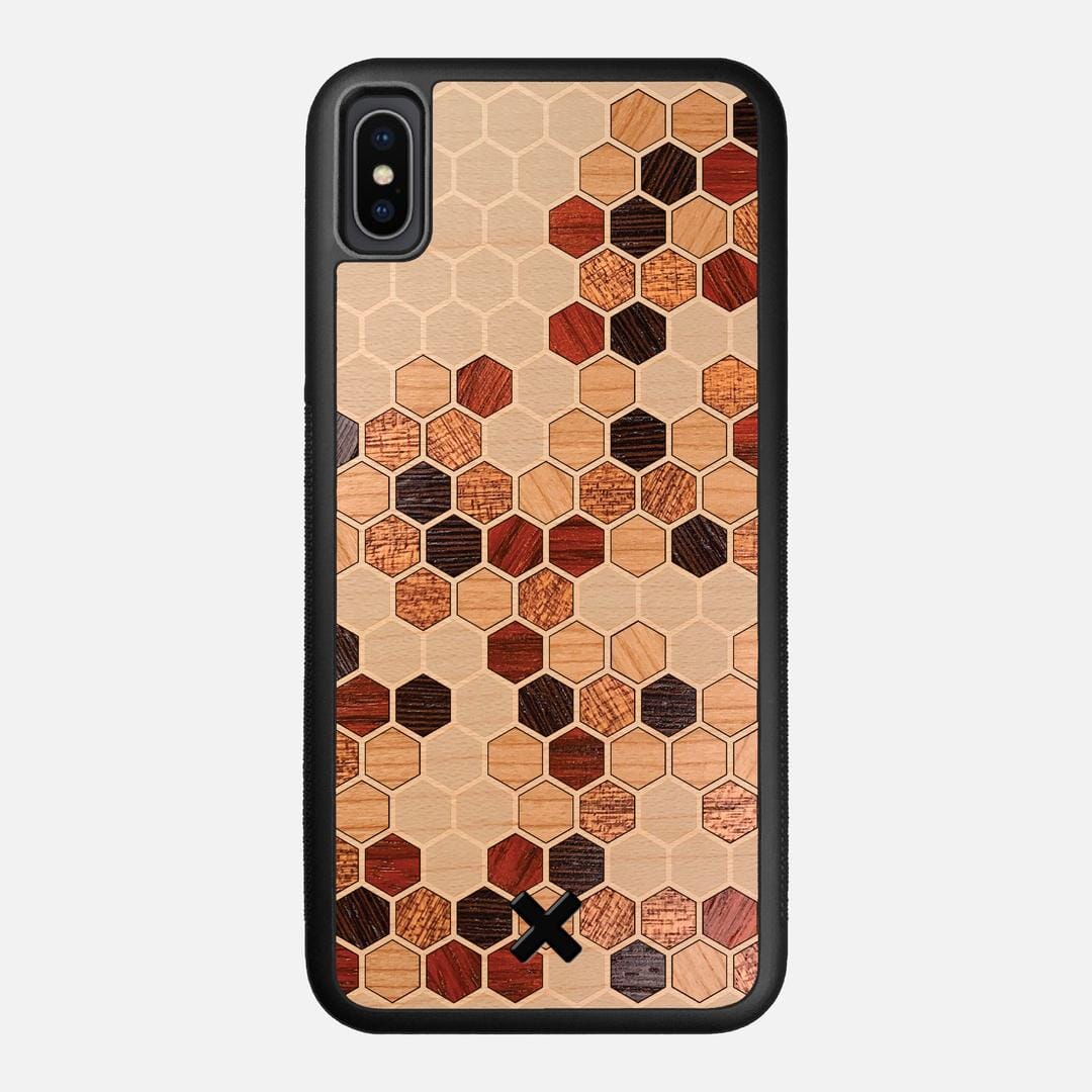 Cellular Case for the Apple iPhone XS Max featuring a Maple, Cherry, Sapele, Padauk, and Wenge Wood backer with the Keyway X Mark#Phone Model_iPhone XS Max
