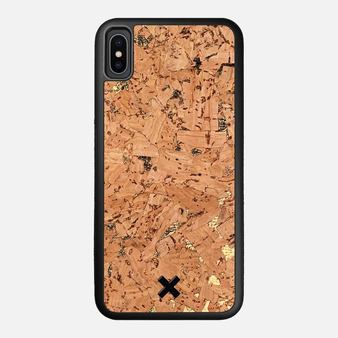 Gold Cork Case for the Apple iPhone XS Max featuring a Genuine Cork backer with the Keyway X Mark#Phone Model_iPhone XS Max