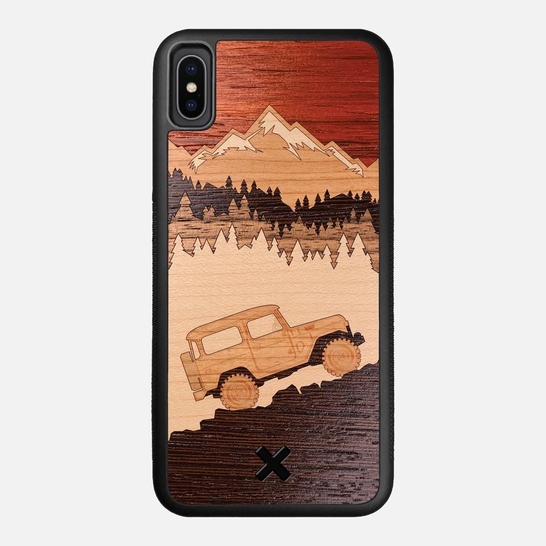 Off-Road Case for the Apple iPhone XS Max featuring a Padauk, Cherry, Maple, and Walnut Wood backer with the Keyway X Mark#Phone Model_iPhone XS Max