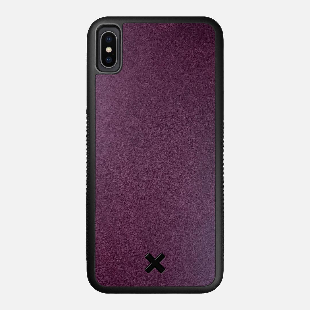 Plum Leather Case for the Apple iPhone XS Max featuring a Genuine Leather backer with the Keyway X Mark#Phone Model_iPhone XS Max