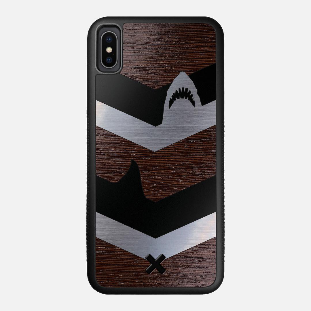 Shark Chevron Case for the Apple iPhone XS Max featuring an Engraved Silver and Wenge Wood backer with the Keyway X Mark#Phone Model_iPhone XS Max