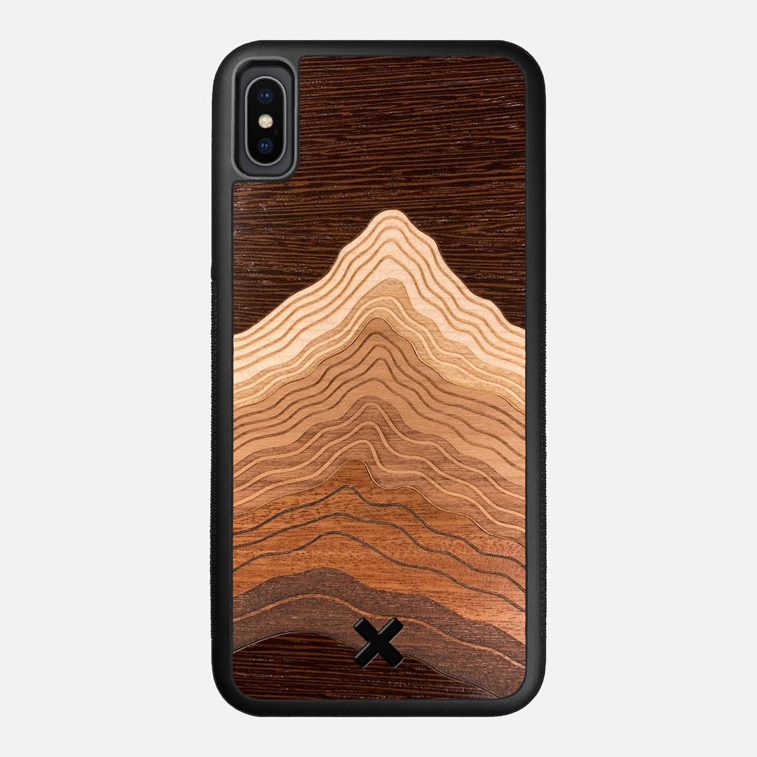 Summit Case for the Apple iPhone XS Max featuring a mountain of Wenge, Maple, Cherry, and Sapele Wood backer with the Keyway X Mark#Phone Model_iPhone XS Max