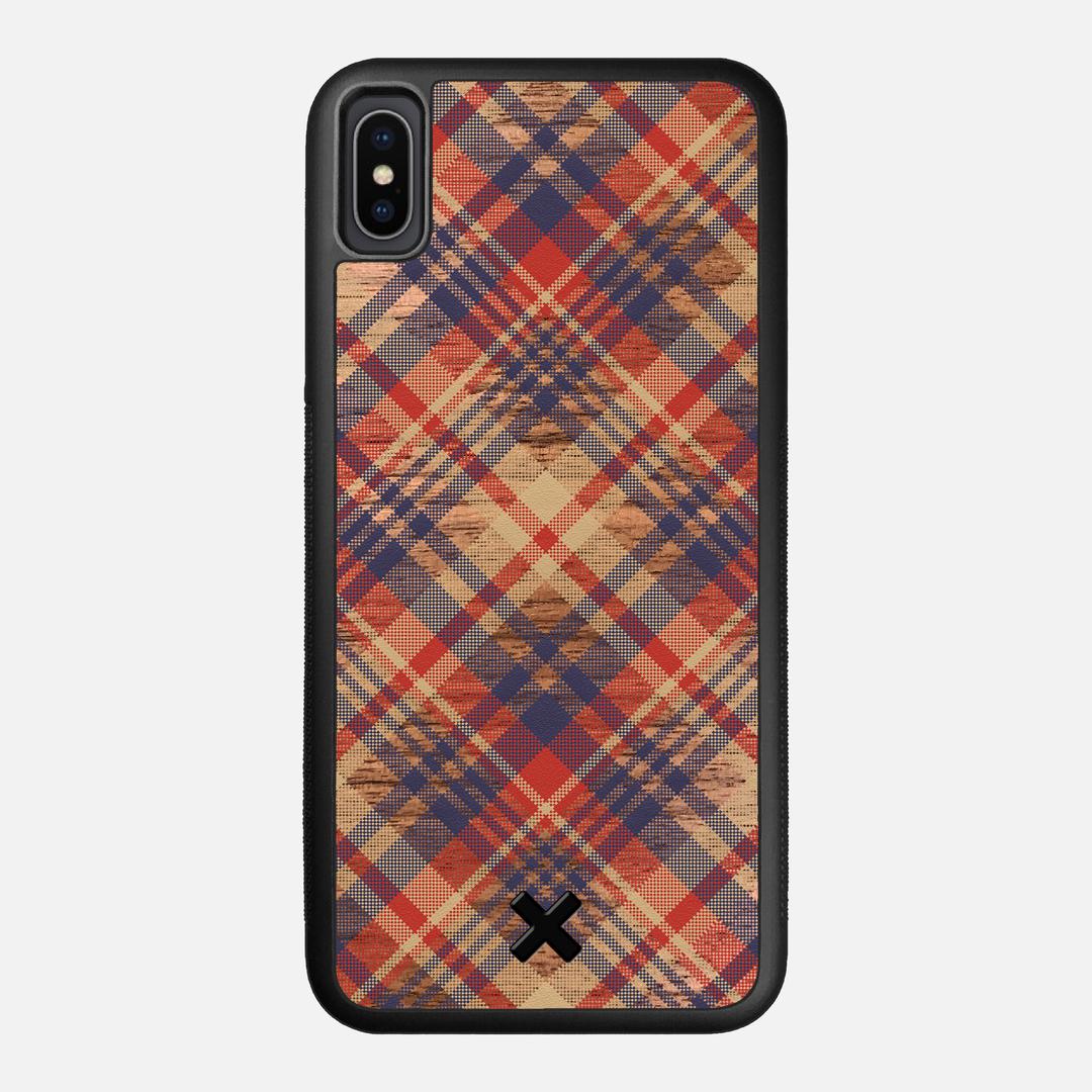 Tartan Case for the Apple iPhone XS Max featuring a UV Printed Walnut Wood backer with the Keyway X Mark#Phone Model_iPhone XS Max