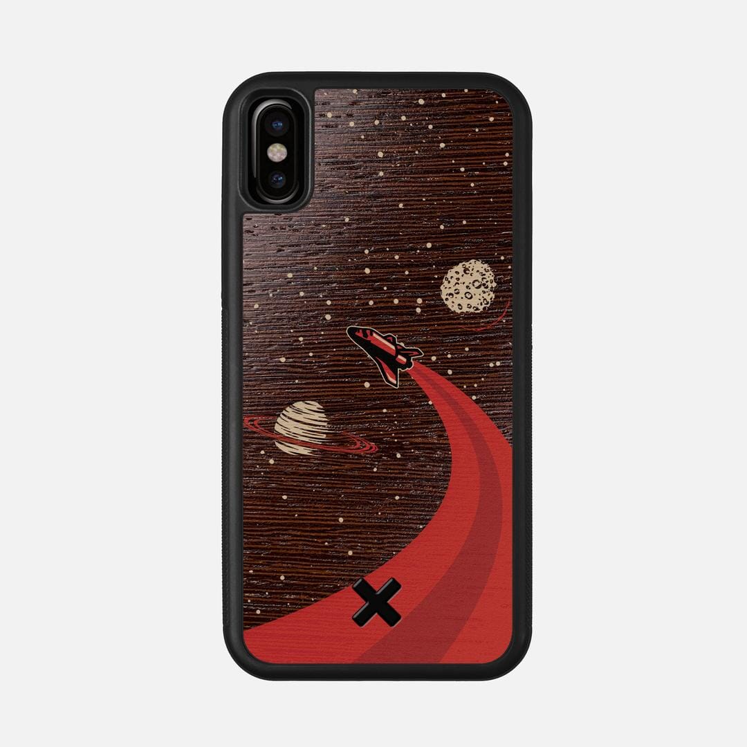 Booster Case for the Apple iPhone X featuring a UV Printed Wenge Wood backer with the Keyway X Mark#Phone Model_iPhone X