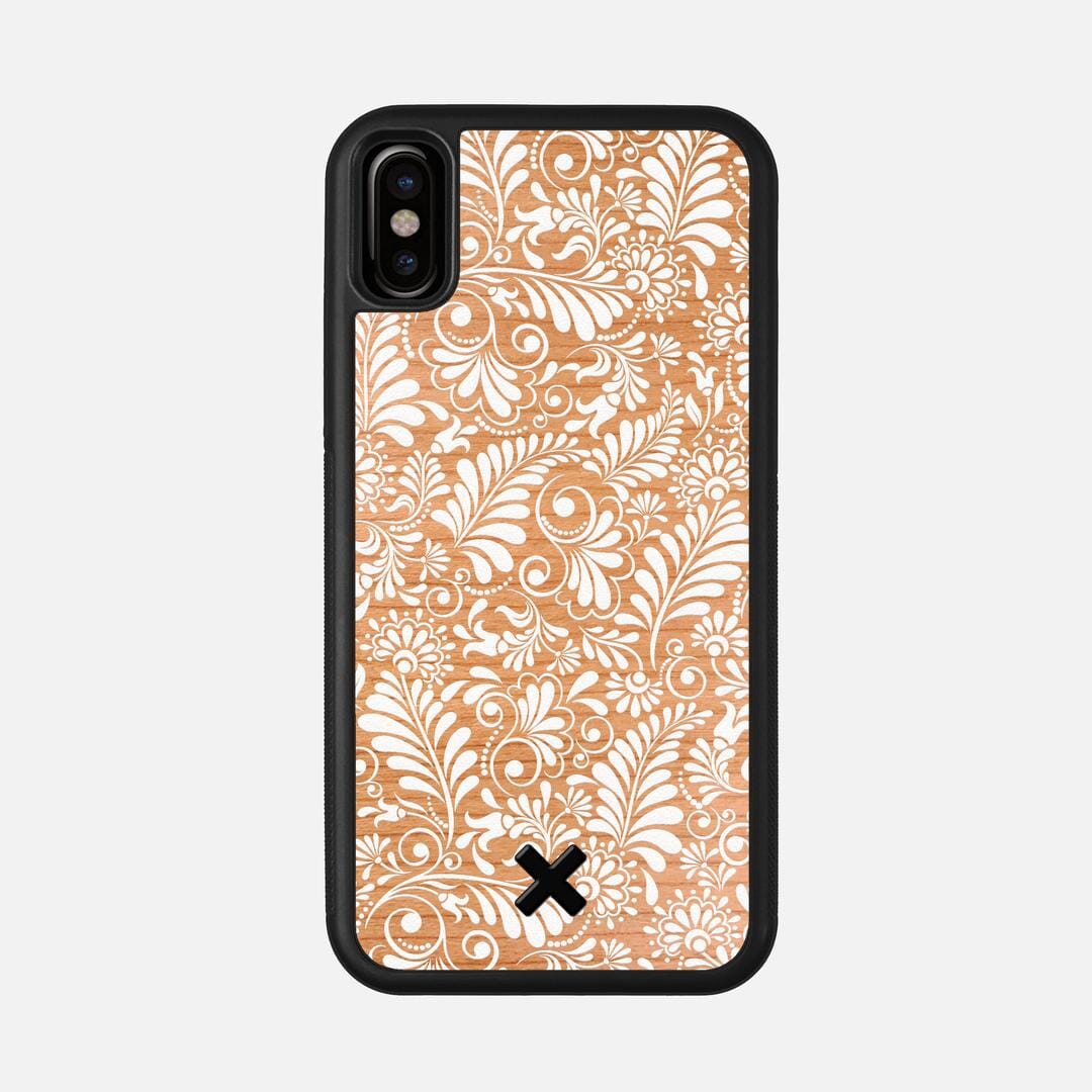 Botanica Case for the Apple iPhone X featuring a UV Printed Cherry Wood backer with the Keyway X Mark#Phone Model_iPhone X