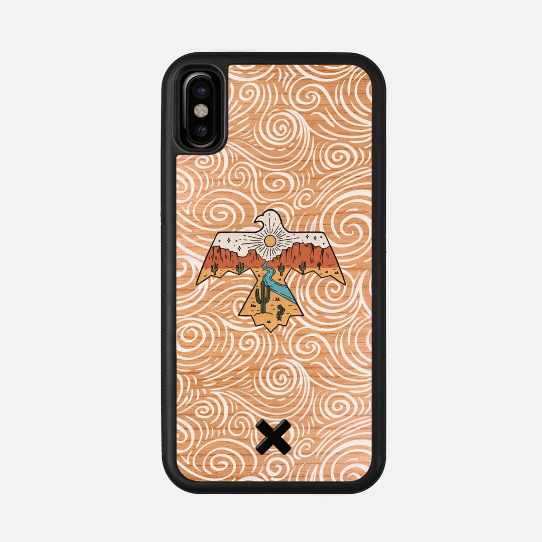 Eagle Case for the Apple iPhone X featuring a UV Printed Cherry Wood backer with the Keyway X Mark#Phone Model_iPhone X