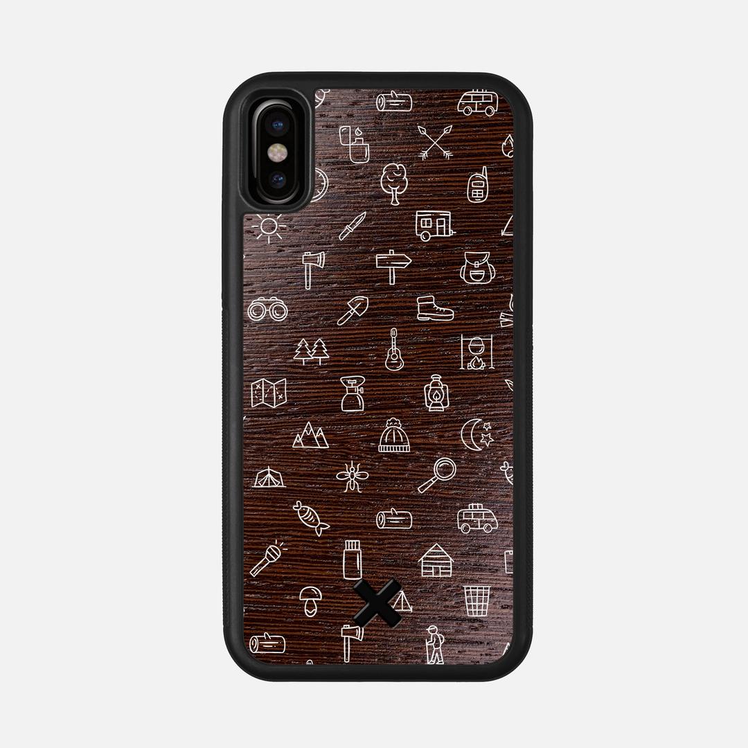 Gear Case for the Apple iPhone X featuring a UV Printed Wenge Wood backer with the Keyway X Mark#Phone Model_iPhone X